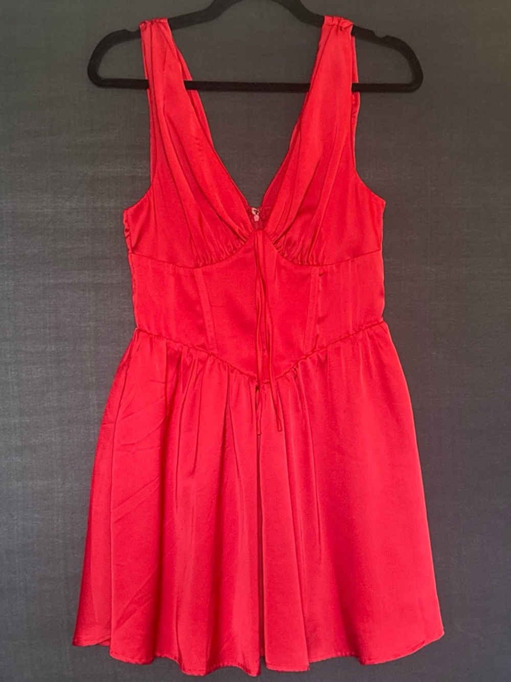 Francesca's Collections Vibrant Red Sleeveless V-Neck Mini Dress